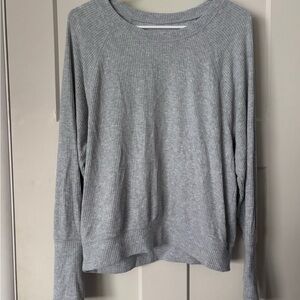 Aerie Light Gray Ribbed Top
